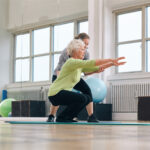 Working out at Physical Therapy